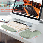 2-in-1 Ergonomic Set, Wave Rise Keyboard Wrist Rest and Massage Bulge Slope - Image 5
