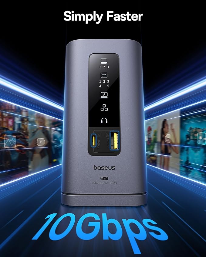 Baseus Spacemate Docking Station, 11-in-1 USB-C DisplayLink Docking Station - Image 6