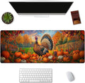 Autumn Turkey Gaming Mouse Pad, Pumpkin and Fall Leaf Mousepads by Unknown