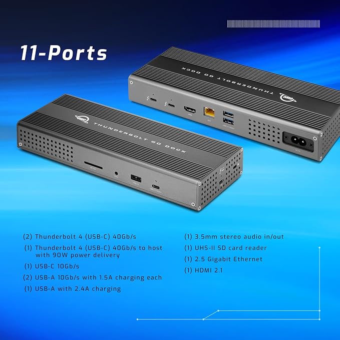 OWC Thunderbolt Go Dock, 11 Ports, Built in Power Supply, 90W Charging - Image 7