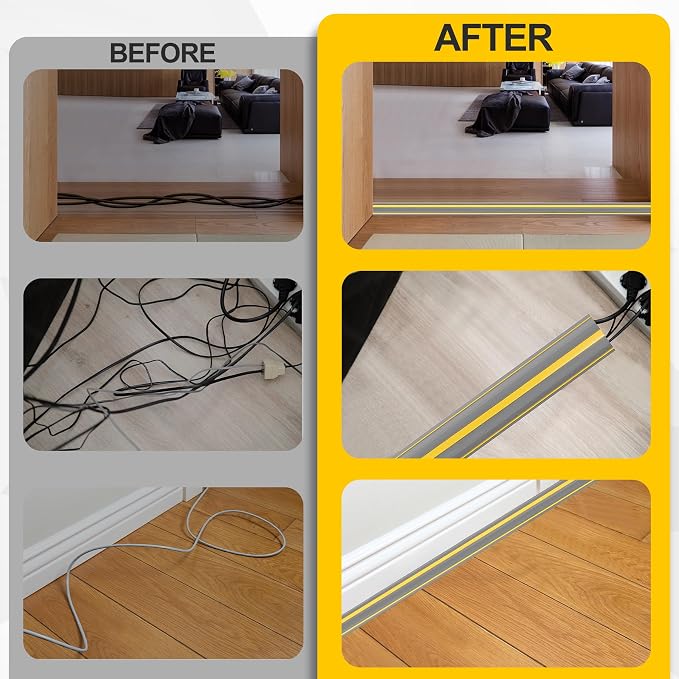 Floor Cord Cover 10Ft Heavy Duty PVC Floor Cable Protector Electric Cord Hider - Image 4