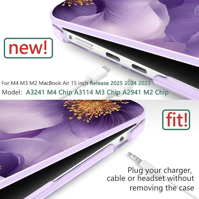 TWOLSKOO Compatible with M4 MacBook Air 15 inch Case 2025-2023 Released Model - Image 3