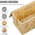 Cable Management Box, Hand-Woven Water Hyacinth Decorative Cord Organizer - Image 6