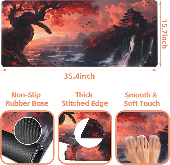 Mouse Pad Large Fantasy Landscape Non-Slip Gaming Desk Mat - Image 3