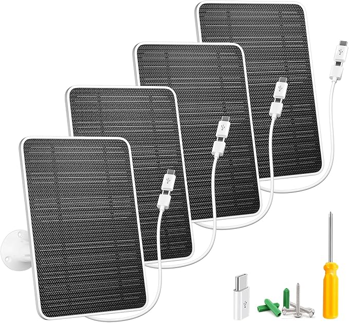 Solar Panel for Security Camera, 5W USB Solar Panel for DC 5V Security Camera by WININMETA