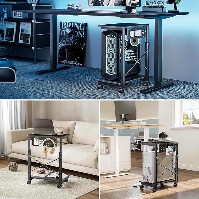 ARES WING Height Adjustable Computer Tower Stand, 2-Tier PC Tower Stand - Image 8