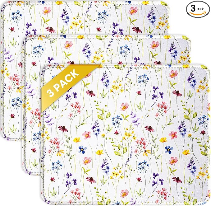 JIKIOU 3 Pack Mouse Pad with Stitched Edge, Comfortable Mouse Pads with by JIKIOU