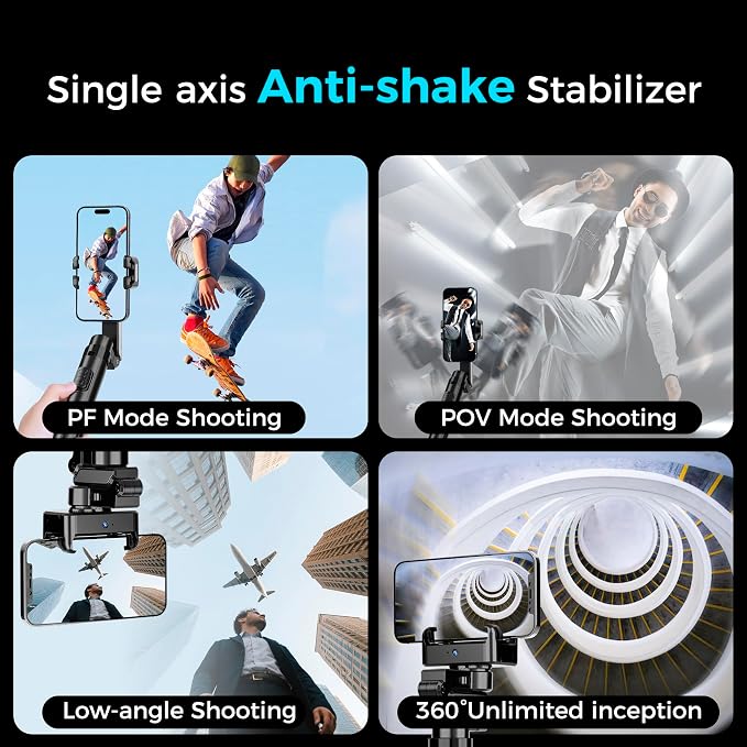 Auto Face Tracking Tripod & 360° Rotating Selfie Stick - Image 5