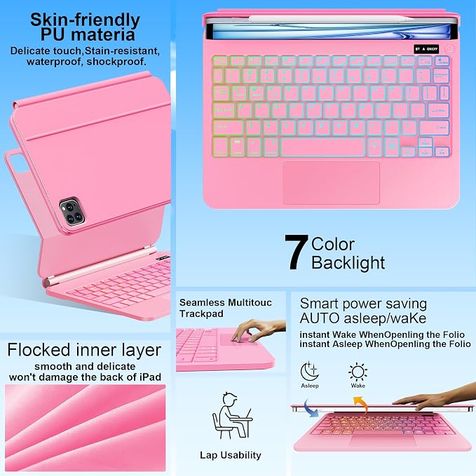 Keyboard Case for iPad Air 13 inch, iPad Pro 12.9 inch，Magic-Style Magnetic – - Image 5