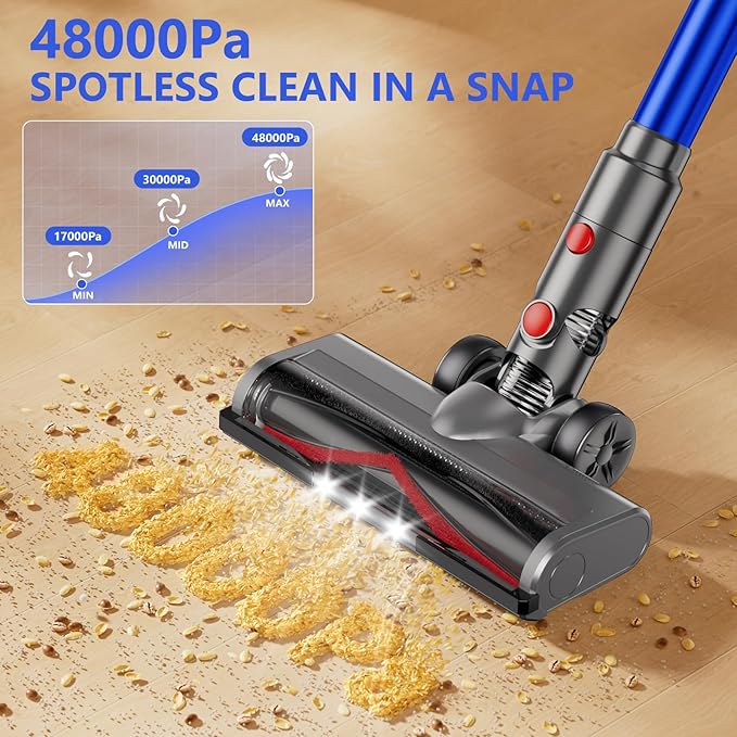 Cordless Vacuum Cleaner, 450W 48Kpa Powerful Stick Vacuum, Vacuum Cleaners - Image 4