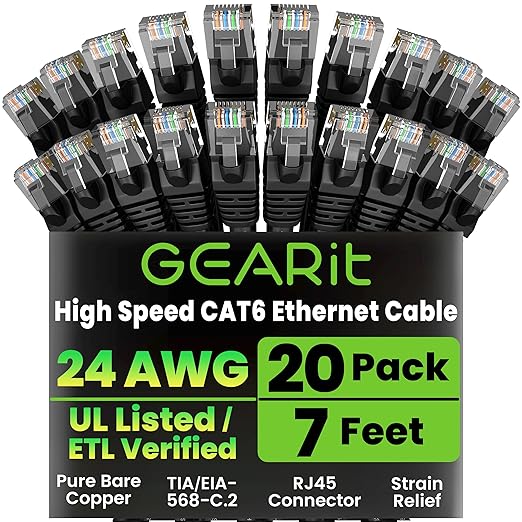 GearIT Cat 6 Ethernet Cable Pack by GEARit