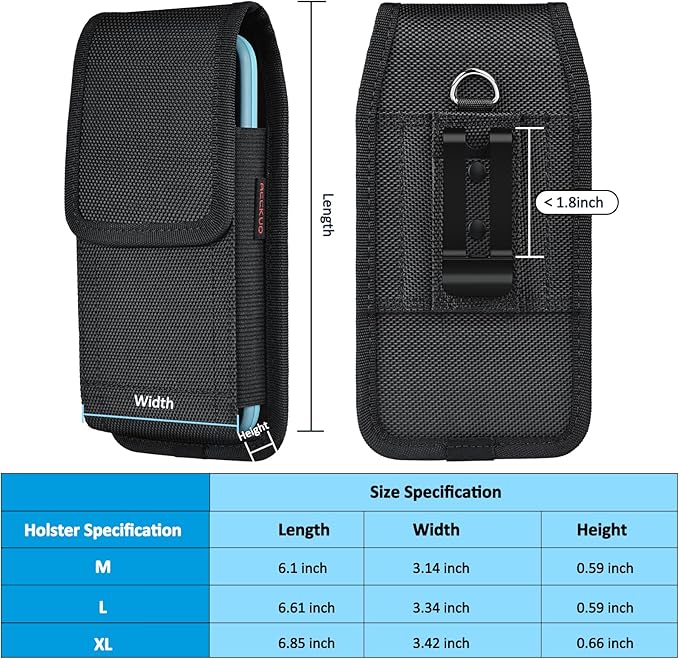 Phone Holster for Belt with Metal Clip and Magnetic Closure Compatible with - Image 6