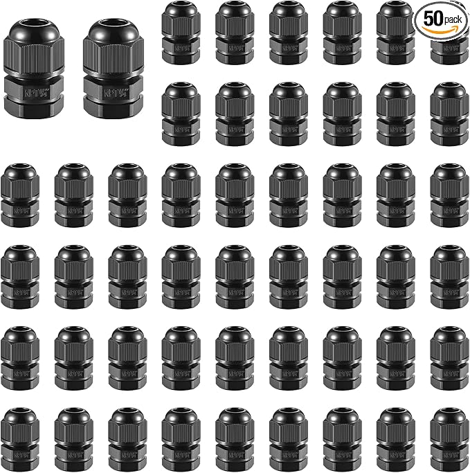 50 PCS 1/4" NPT Nylon Cable Gland Joints by RTHIEAI