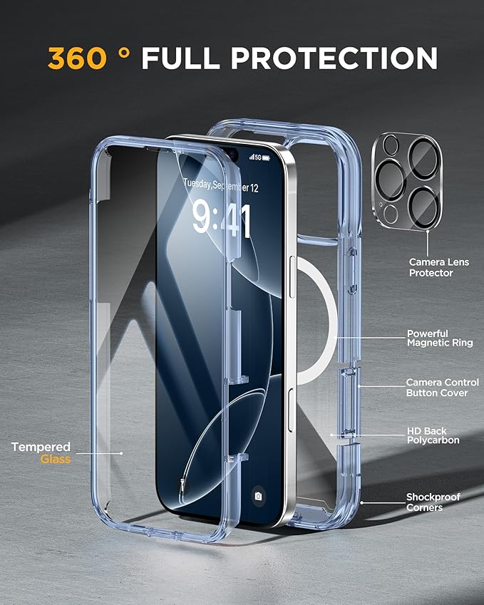 Miracase Magnetic for iPhone 16 Pro Case Full-Body Phone - Image 2