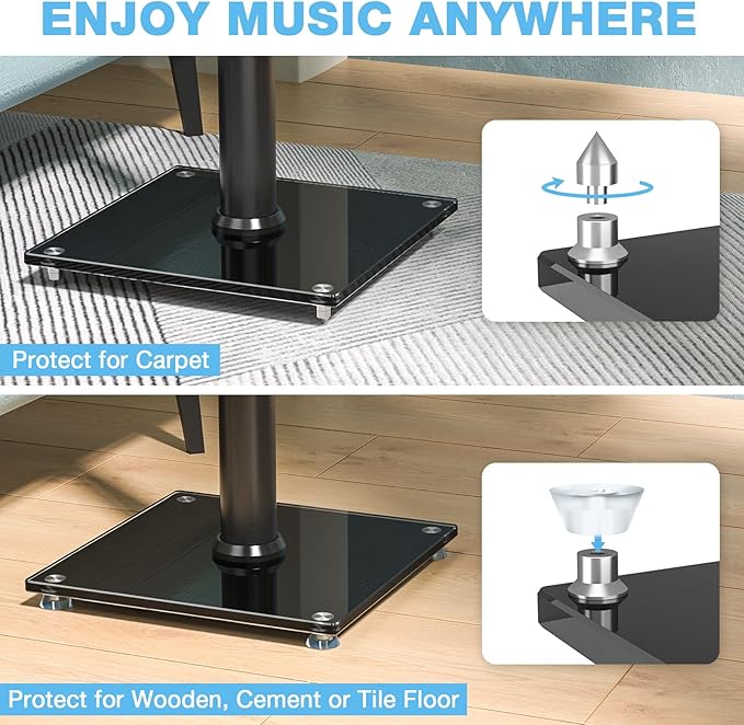 Rfiver Bookshelf Speaker Stands Pair, Height Adjustable Rear Speaker Stands - Image 8