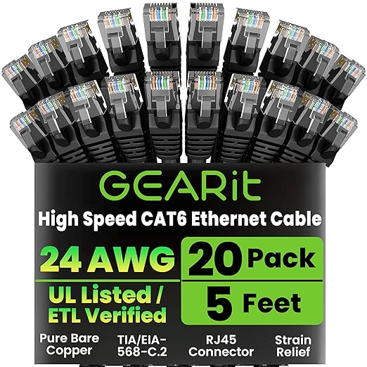 GearIT Cat 6 Ethernet Cable Pack by GEARit