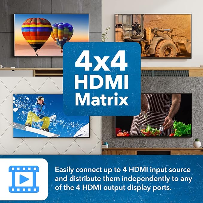 OREI 4x4 4K HDMI Matrix Switcher Splitter, Switch - Image 4