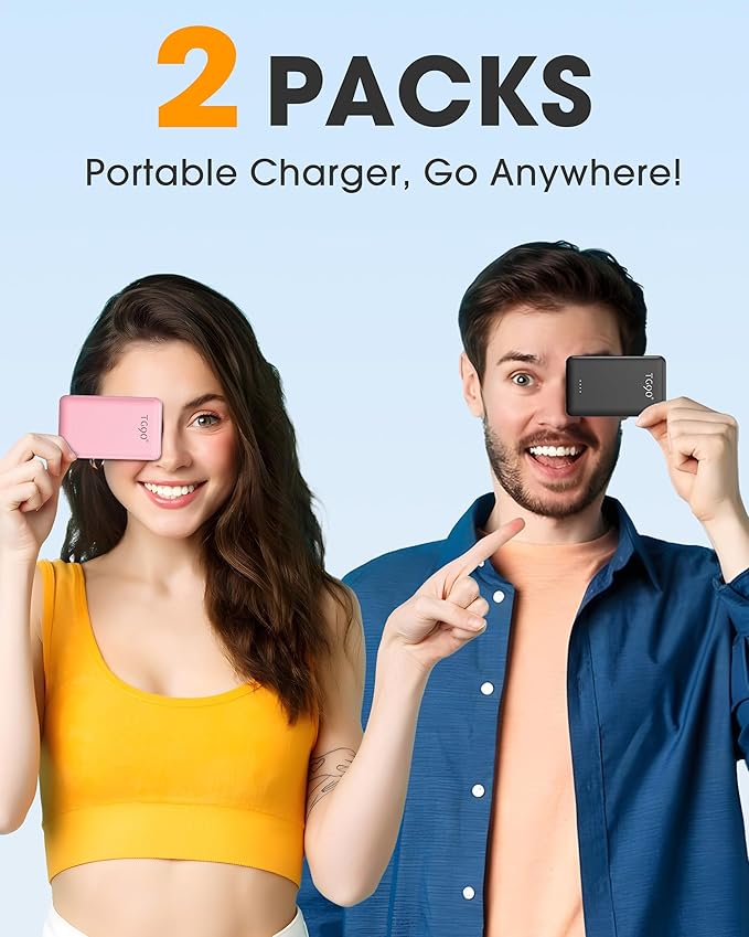 TG90° 2 Pack Portable Charger Power Bank, 5000mAh External Battery Pack - Image 2