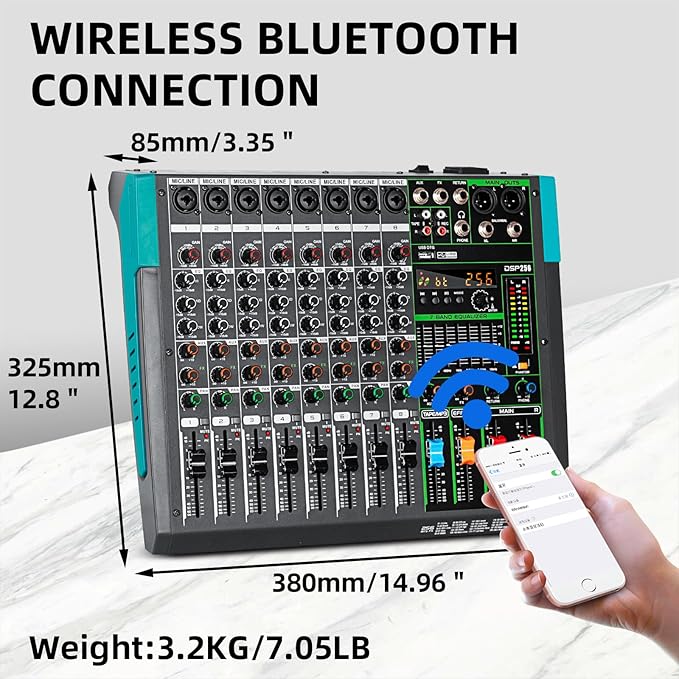 Depusheng PA8 Professional Audio Mixer Sound Board Console Desk System - Image 6