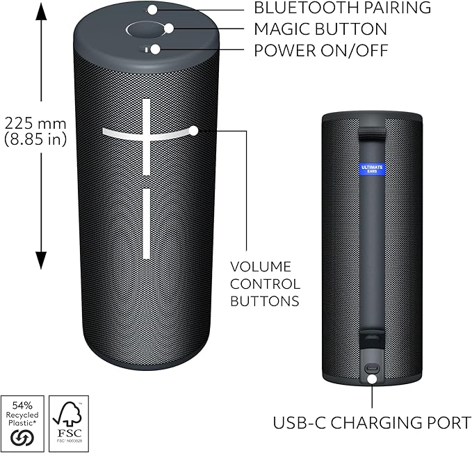 Ultimate Ears MEGABOOM 4 Portable Waterproof Bluetooth Speaker, 360-Degree Sound - Image 6