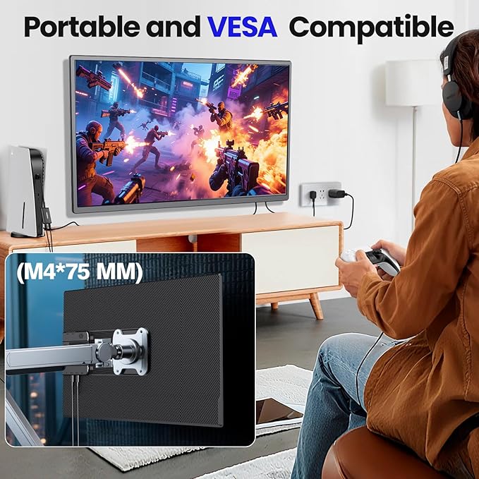 23.8'' Portable Monitor, FHD 1080P 100Hz IPS Laptop Screen Extender, USB-C HDMI - Image 6