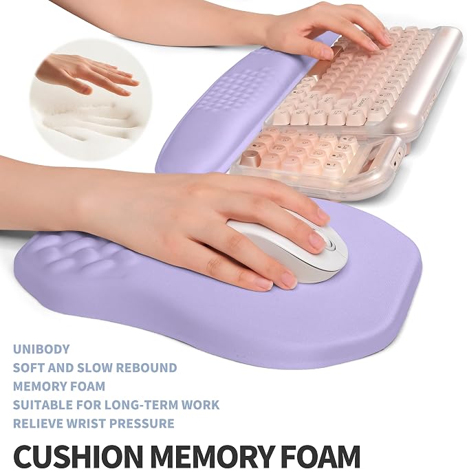 2-in-1 Ergonomic Set, Wave Keyboard Wrist Rest and Massage Slope Mouse Pad - Image 4
