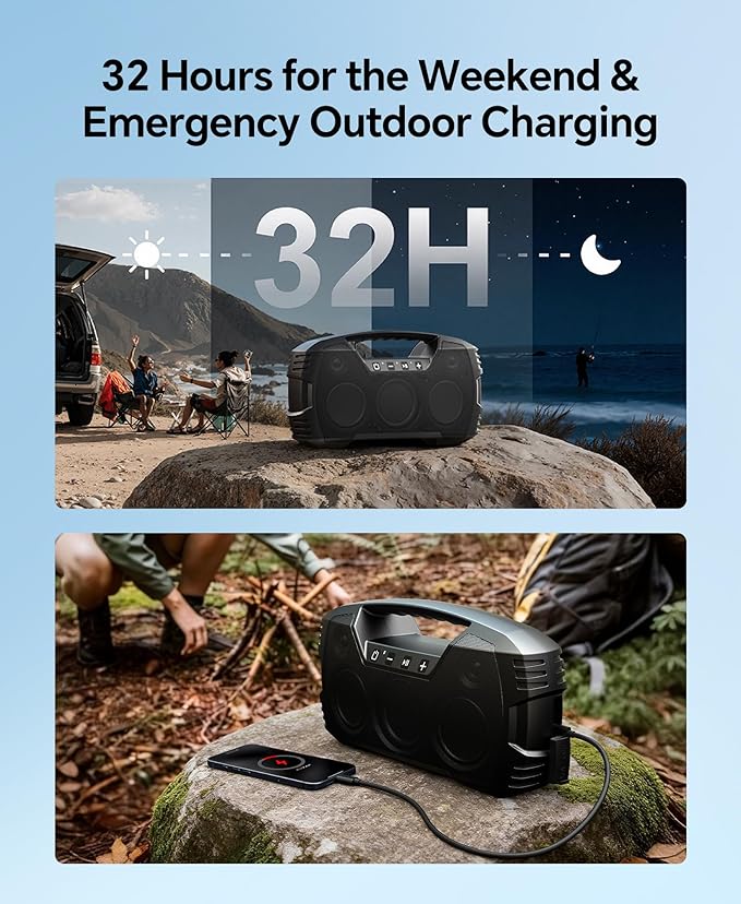IPX7 Waterproof Outdoor Bluetooth Speaker, 32H Playtime, Floating Design - Image 4