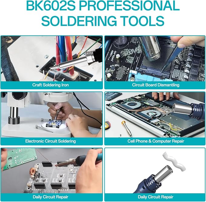 BK602S 2 in1 Soldering Iron Hot Air Rework Station, Digital Soldering Welding - Image 7