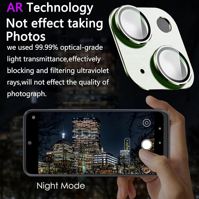 2 Pack Camera Lens Protector for iPhone 15 / iPhone 15 Plus, AR Tempered Glass - Image 3
