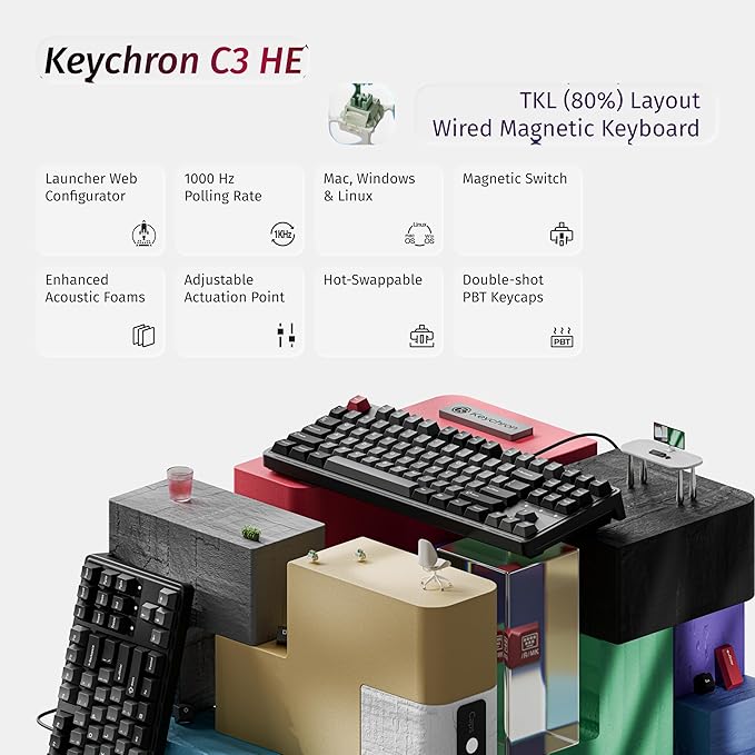 Keychron C3 HE TKL Wired Mechanical Keyboard, Magnetic Switches - Image 2