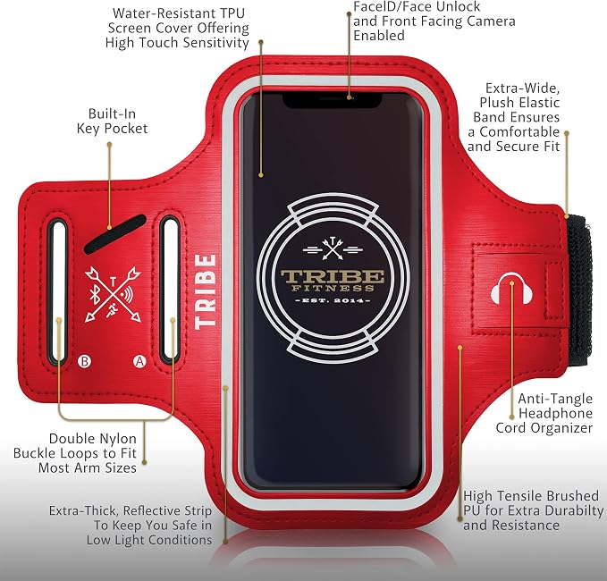TRIBE Water Resistant Cell Phone Armband Case Running Holder - Image 3