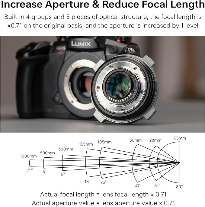 VILTROX EF-M2 Pro Lens Mount Adapter Auto Focus 0.71x Reducer Speed Booster - Image 3