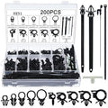 200pcs Car Wire Loom Routing Clips Push Mount Cable Tie Assortment 15 Sizes Car by Funnymoom