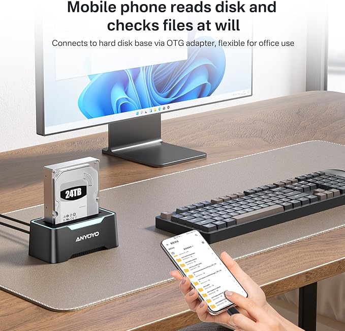 USB-C Hard Drive Docking Station, 2.5"/3.5" Inch SATA Enclosure - Image 9