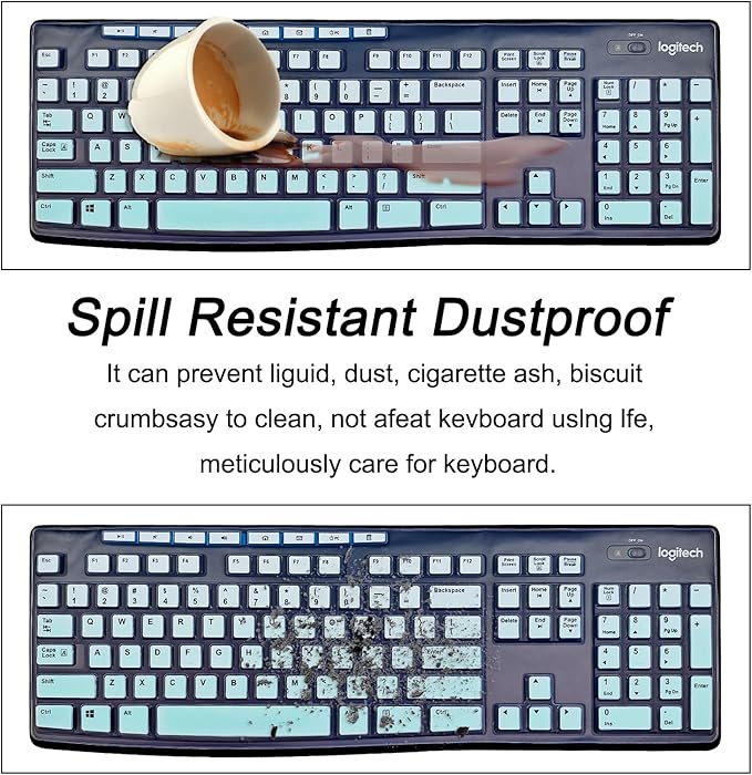 Keyboard Cover Silicone for Logitech K200 K260 K270, Keyboard Cover for - Image 5