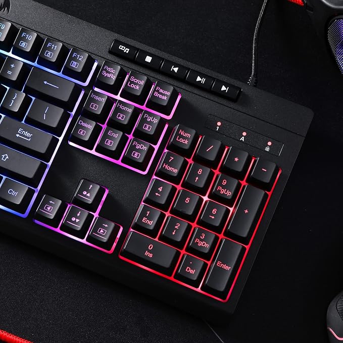 Redragon K512 Shiva RGB Backlit Membrane Gaming Keyboard - Image 8