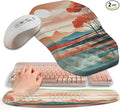 2-in-1 Ergonomic Set, Wave Keyboard Wrist Rest and Massage Slope Mouse Pad by Gleamtide