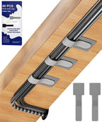 80PCS Hook and Loop Cable Ties, Under Desk Cable Management, Adhesive Cable by BTPIEL