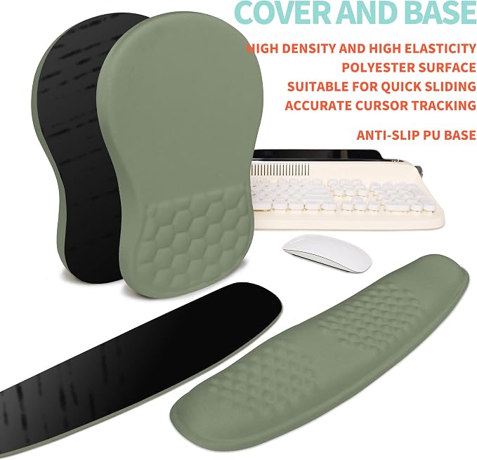 2-in-1 Ergonomic Set, Wave Rise Keyboard Wrist Rest and Massage Bulge Slope - Image 6