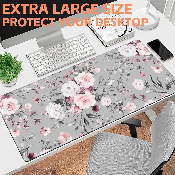 Mouse Pad Large Watercolor Rose Non-Slip Gaming Desk Mat - Image 6