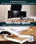 Heavy Duty Extension Arm Dual 49" Vertical Stacked Monitor Mount Height - Image 4