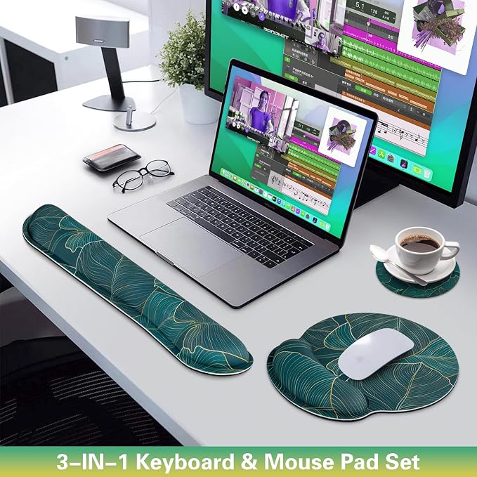 Mouse Pad with Wrist Rest Set, 3-in-1 Wrist Support Mousepad Set, Gaming Mat - Image 2