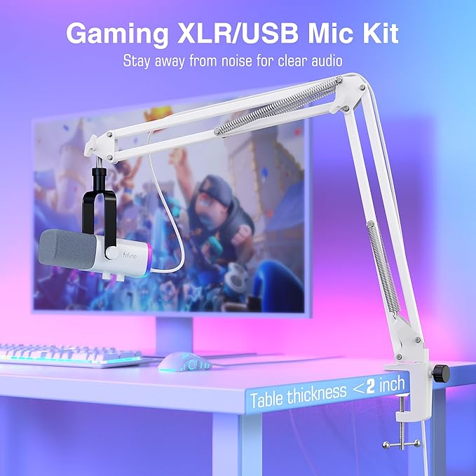 FIFINE Gaming XLR/USB Microphone Kit, Streaming Dynamic Mic Set - Image 2