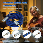LDKCOK 1/4 inch TRS Extension Cable 10ft, 1/4" Male to Female Stereo Headphone - Image 4