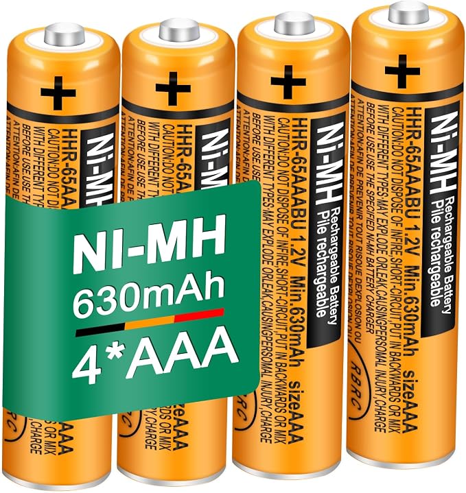 4 Pack HHR-65AAABU NI-MH Rechargeable Battery by TrianglePower