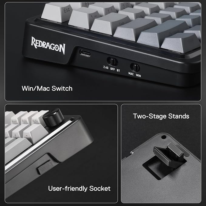 Redragon K686 PRO 98 Keys Wireless Gasket RGB Gaming Keyboard, 3-Mode PBT - Image 8