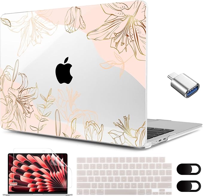 MEEgoodo for M4/M3/M2 MacBook Air 15.3 inch Case 2025 2024 2023, Case Fit Model by MEEgoodo