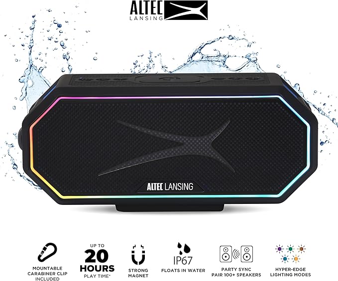 Altec Lansing Loud Portable Speakers Bluetooth Wireless Waterproof - Image 2
