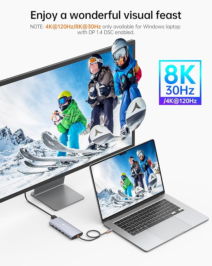 NOVOO USB C Docking Station Dual Monitor - Image 3