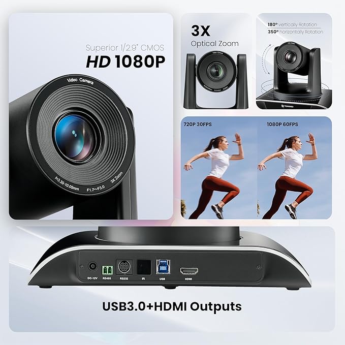 TONGVEO All-in-One Conference Room Video Camera System Bundle HD 1080P 60fps 3X - Image 8